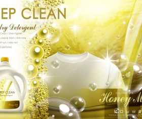 Laundry liquid ads poster template vector 07