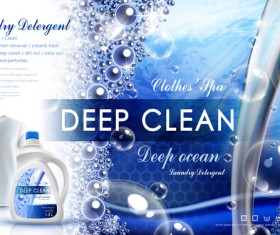 Laundry liquid ads poster template vector 08