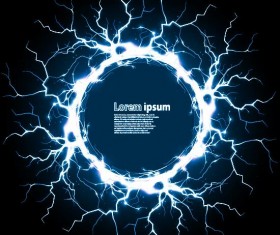 Lightning frame with black background vector