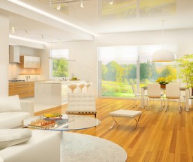 Living room dining room furnishings Stock Photo