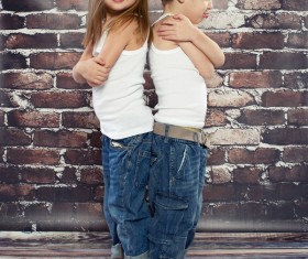 Lovely little boy with little girl HD picture