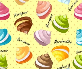 Meringues seamless pattern vector