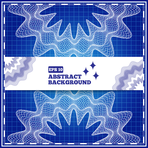 Mesh pattern with blue background design vector 05