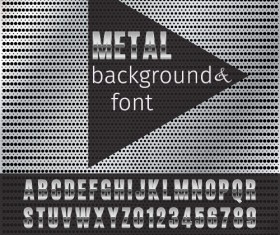 Metal background with metal font vector