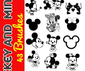 Mickey and Minnie photoshop brushes
