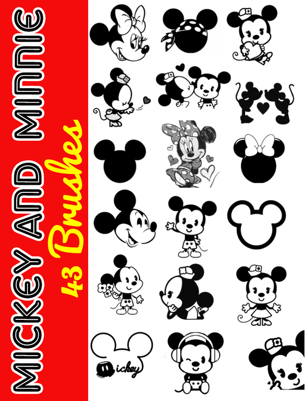 Mickey and Minnie photoshop brushes