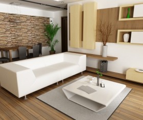Modern living room sofa table Stock Photo