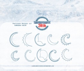 Moons doodles Photoshop Brushes