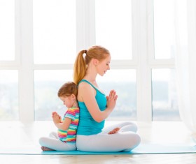 Mother and daughter back to back HD picture