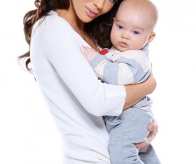 Mother holding a baby Stock Photo