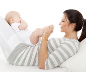 Mother with baby play Stock Photo