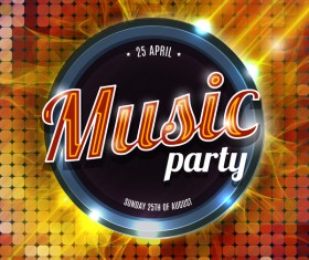 Music party flyer template modern design vector 01