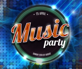 Music party flyer template modern design vector 02