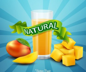 Natural mango drink poster vector design