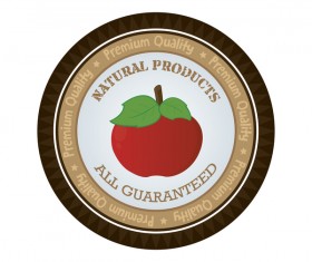 Natural products apple badge vector