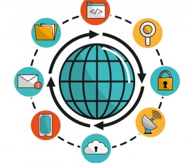 Network internet business template vector design 01