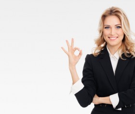 OK gesture woman Stock Photo