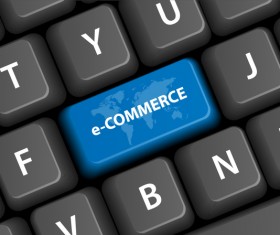 Online shopping with keyboard background vectors 02