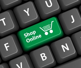 Online shopping with keyboard background vectors 03