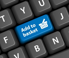 Online shopping with keyboard background vectors 04