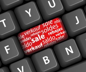 Online shopping with keyboard background vectors 12