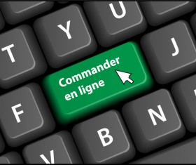 Online shopping with keyboard background vectors 13