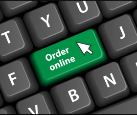 Online shopping with keyboard background vectors 14