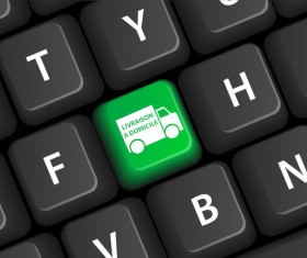 Online shopping with keyboard background vectors 15