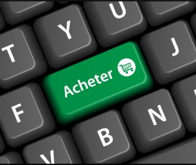 Online shopping with keyboard background vectors 16