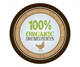Organic ingredients farm badge vector