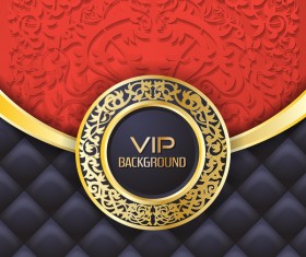 Ornate VIP background red black vector 01