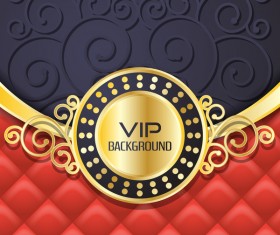 Ornate VIP background red black vector 02