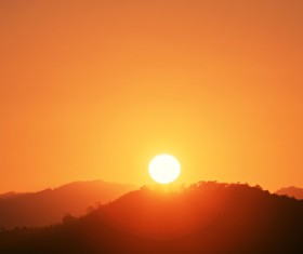 Peak sunset beauty Stock Photo