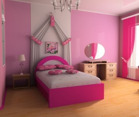 Pink childrens room decoration Stock Photo