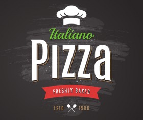 Pizza Logo vintage styles vector 01