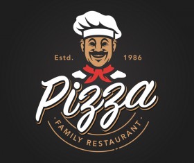 Pizza Logo vintage styles vector 03