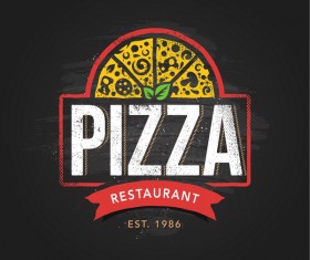 Pizza Logo vintage styles vector 06