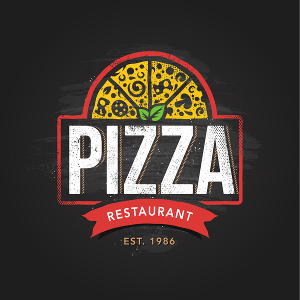 Pizza Logo vintage styles vector 06
