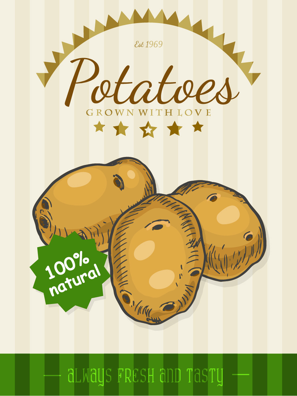 Potatoes poster vector free download