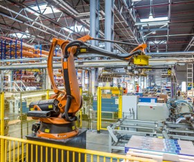 Production Line Industrial Robots Stock Photo 02