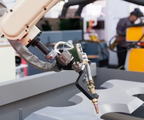 Production Line Industrial Robots Stock Photo 03