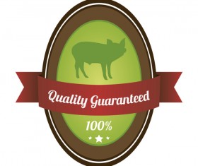 Quality guargnteed farm labels vector 04