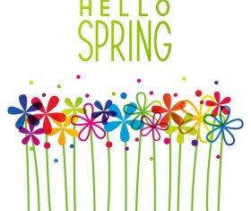 Rainbow floral border vector design 02