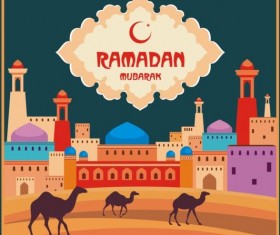 Ramadan mubarak background design vector 02