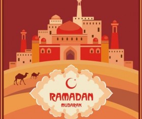 Ramadan mubarak background design vector 03