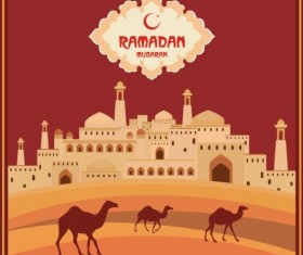 Ramadan mubarak background design vector 04