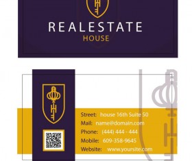 Real estate business card purples styles vector
