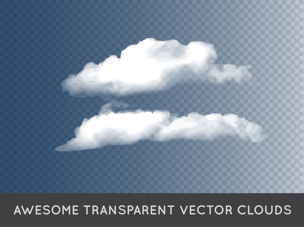Realistic clouds illustration vectors set 03