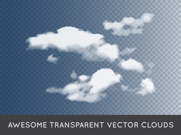 Realistic clouds illustration vectors set 04