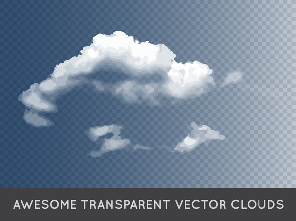 Realistic clouds illustration vectors set 05
